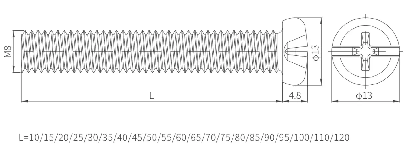 Flat Head Slotted & Phillips Screw MKLG-12-2-1