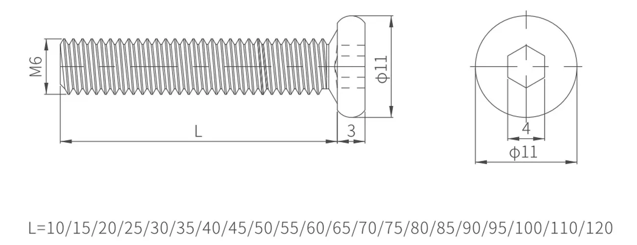 Pan Head Hexagon Bolt MKLG-12-2-7