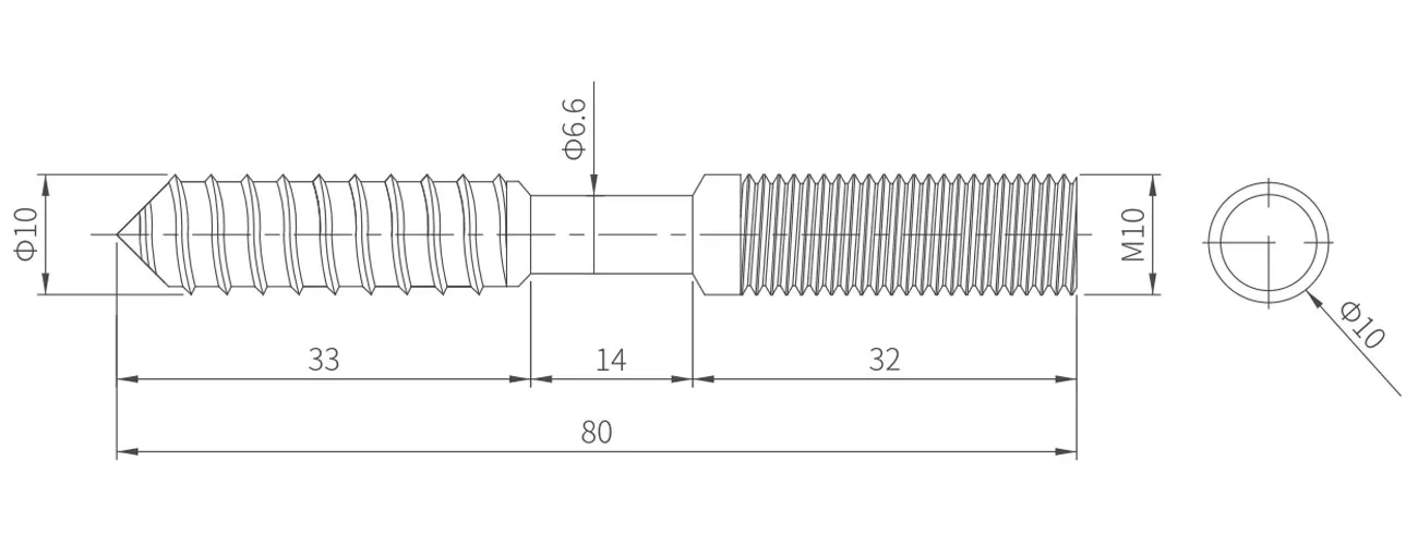 Double-Thread Flat Tip Screw MKLG-M10SJ