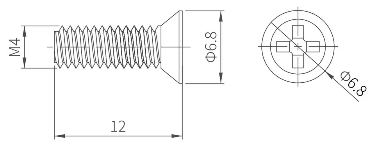 4mm Standard Countersunk Head Screw MKLG-M4LH