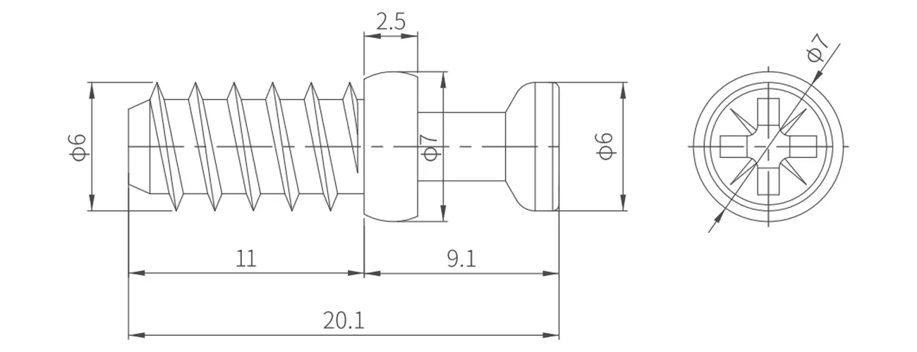 Shelf Support Screw MKBTLS-9-8-11
