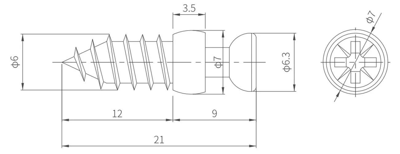 Shelf Support Screw MKBTLS-9-8-12