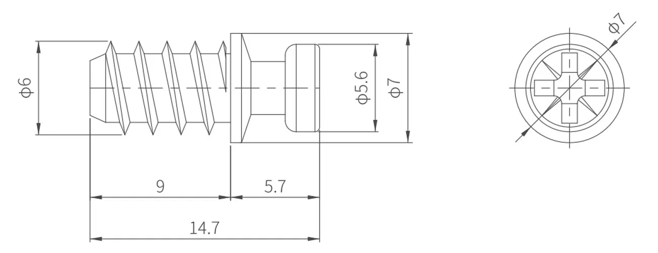 Shelf Support Screw MKBTLS-9-8-5