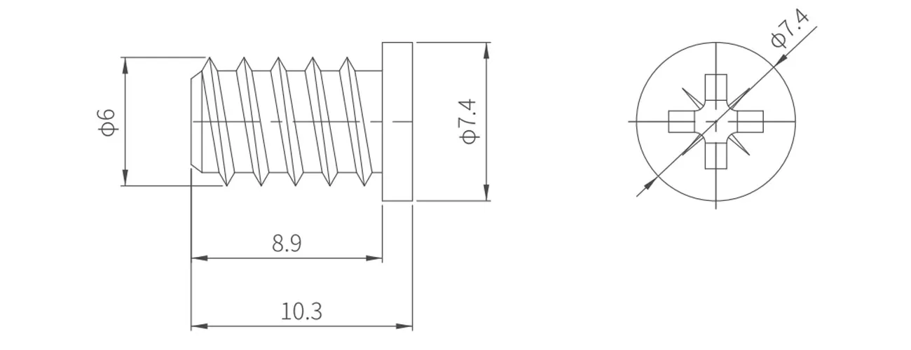 T-type Shelf Support Screw MKBTLS-9-5